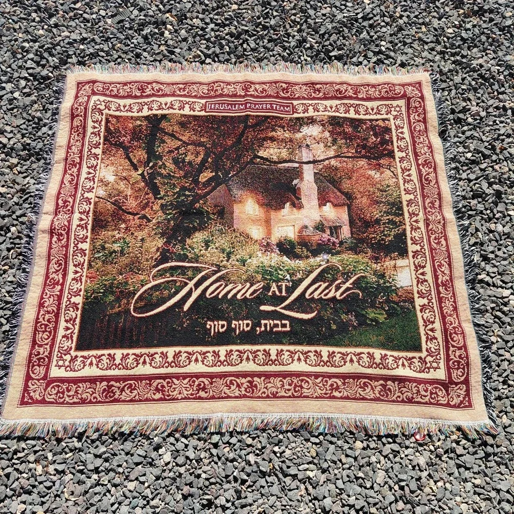 Jerusalem Prayer Team Home At Last Woven Throw Blanket Cottage Scene 51